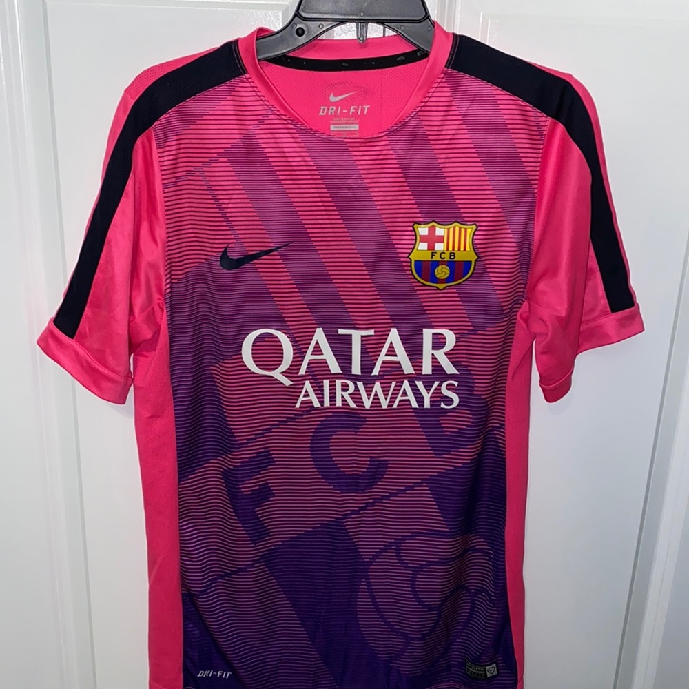 Nike FCB Squad Dri-Fit hyper pink/dark obsidian medium soccer jersey